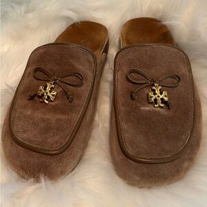 Tory Burch Charm Suede Mules